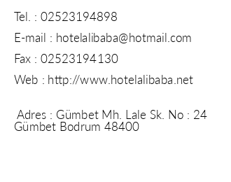 Ali Baba Hotel iletiim bilgileri